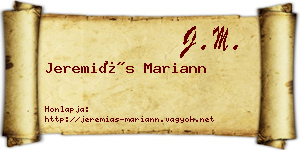Jeremiás Mariann névjegykártya