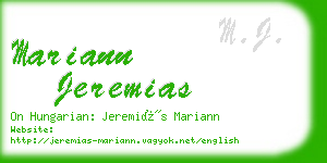 mariann jeremias business card